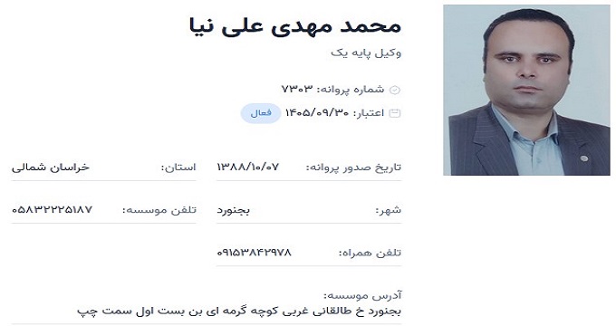 وکیل محمد مهدی علی نیا