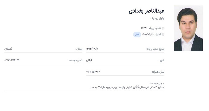 وکیل عبدالناصر بغدادی