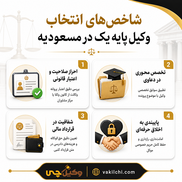 بهترین وکیل در مسعودیه