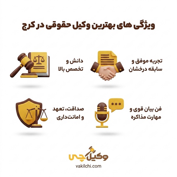 معیارهای انتخاب بهترین وکیل حقوقی کرج