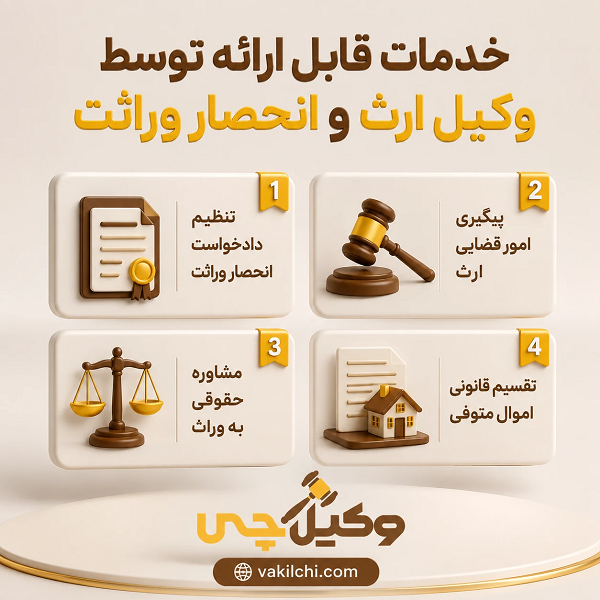 خدمات قابل ارائه توسط وکبل ارث و انحصار وراثت