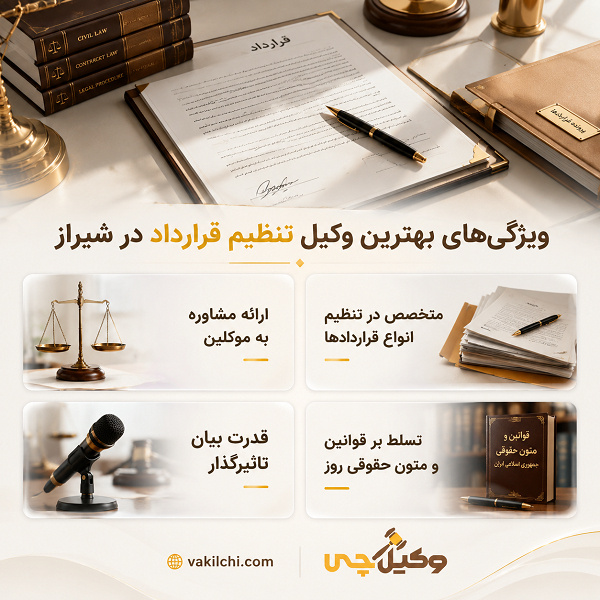 ویژگیهای بهترین وکیل تنظیم قرارداد در شیراز