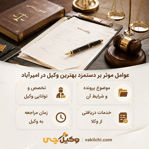 عوامل موثر بر دستمزد بهترین وکیل در امیرآباد