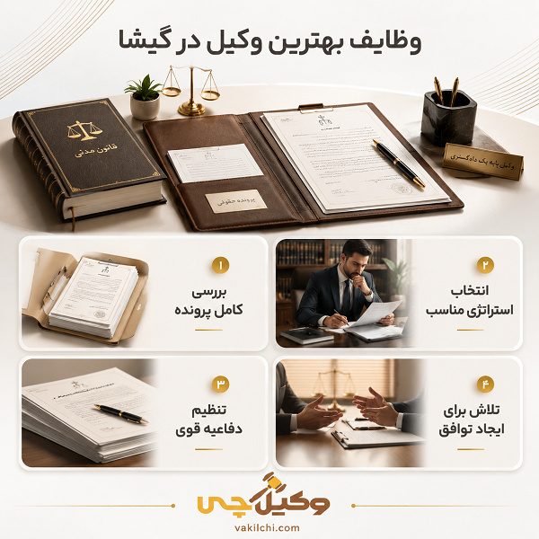 وظایف بهترین وکیل در گیشا