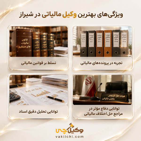 ویژگی‌های بهترین وکیل مالیاتی در شیراز