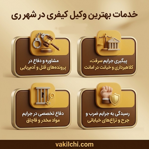 خدمات بهترین وکیل کیفری در شهر ری