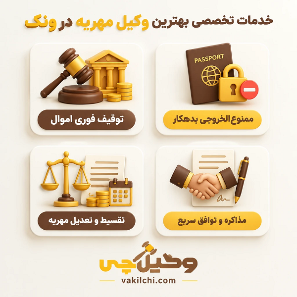 خدمات تخصصی بهترین وکیل مهریه در ونک