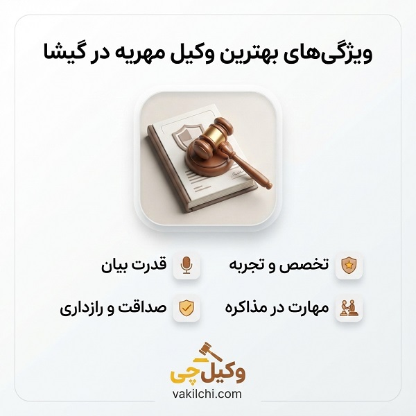 ویژگی‌های بهترین وکیل مهریه در گیشا
