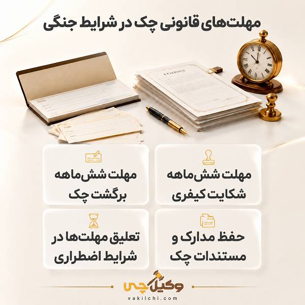 مهلتهای قانونی چک در شرایط جنگی