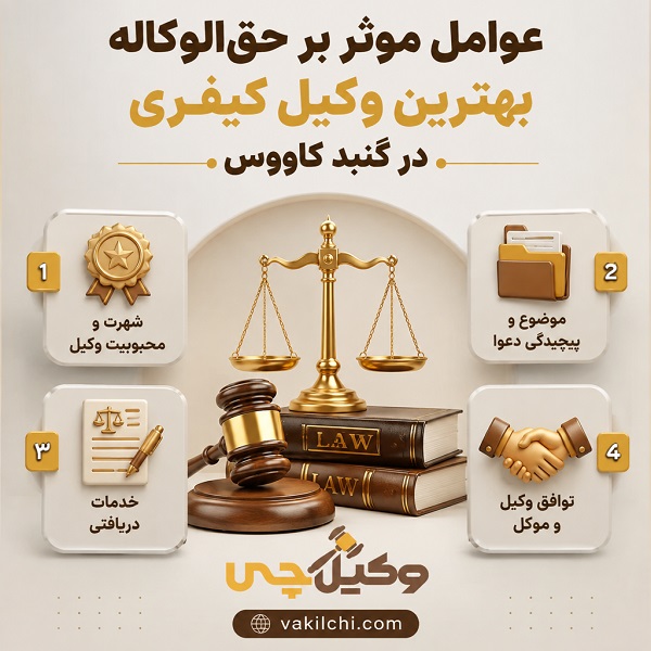 عوامل موثر بر حقالوکاله بهترین وکیل کیفری در گنبد کاووس